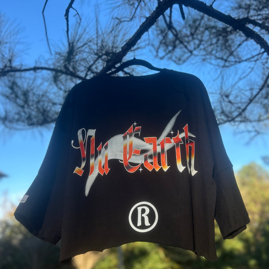 NU Cropped Box Oversized T shirt // Extended Sleeve