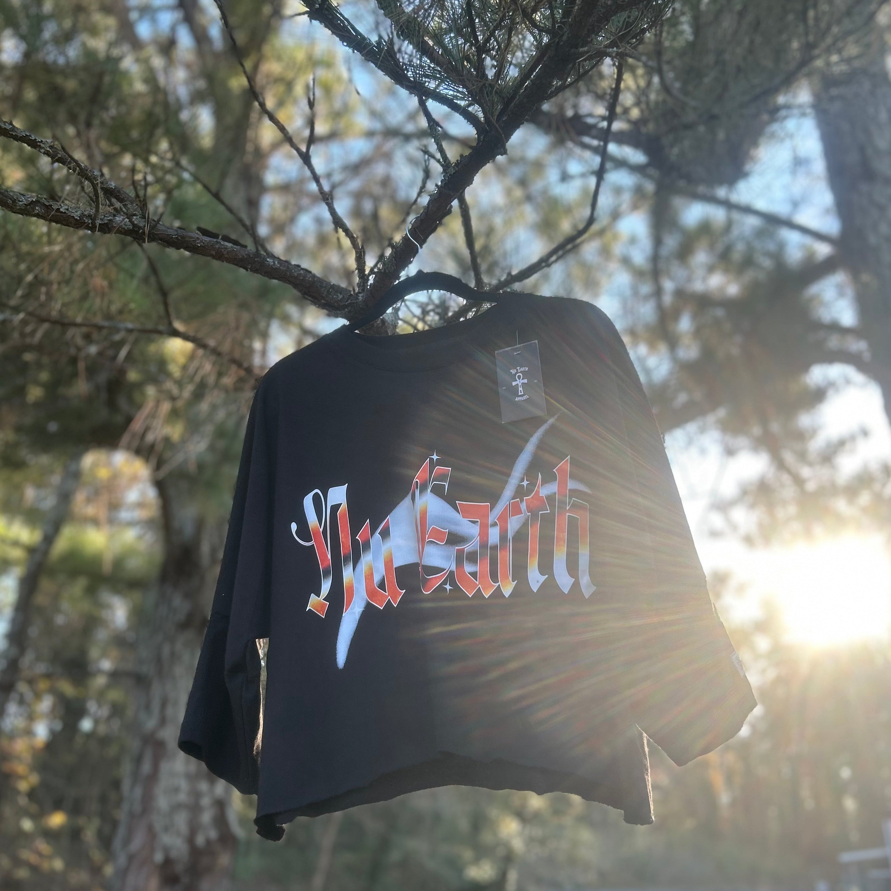 NU Cropped Box Oversized T shirt // Extended Sleeve