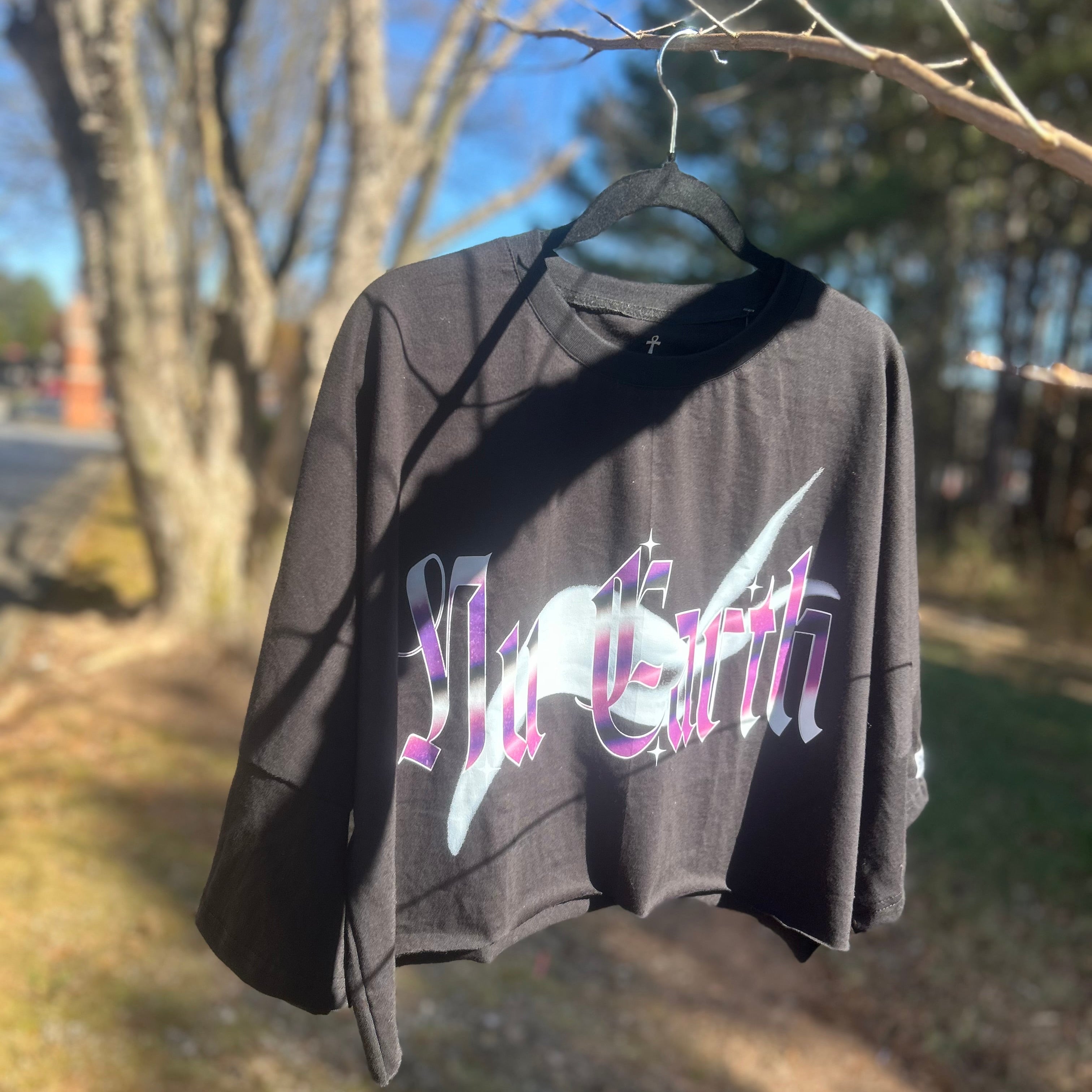 NU Cropped Box Oversized T shirt // Extended Sleeve