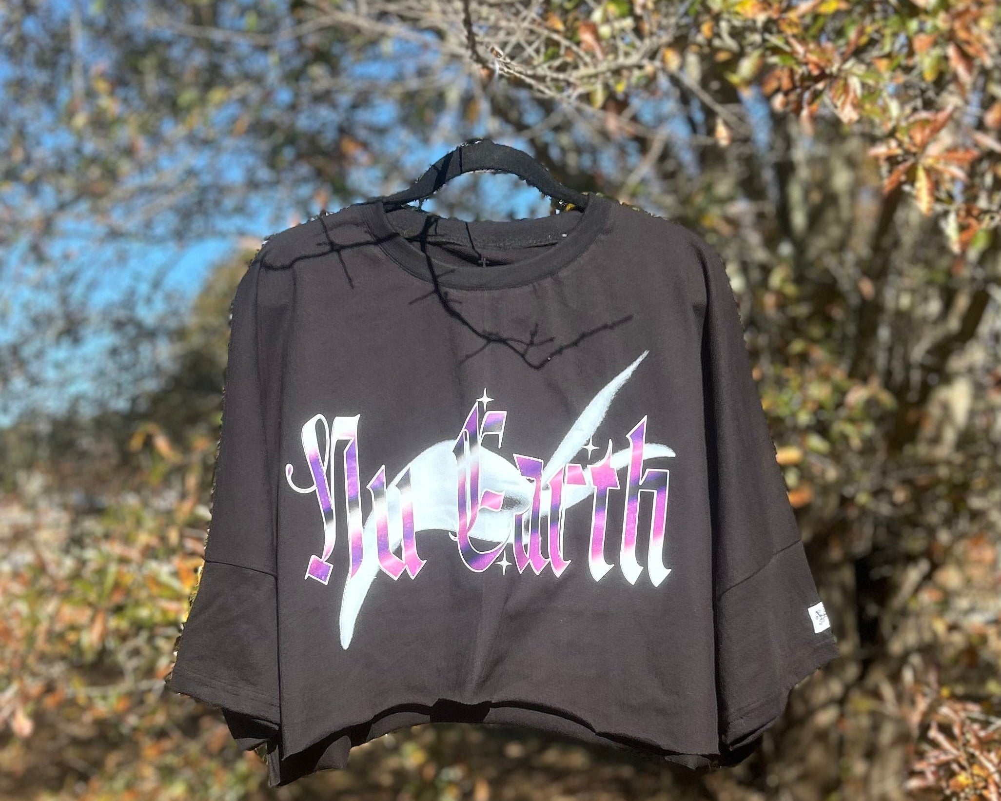 NU Cropped Box Oversized T shirt // Extended Sleeve