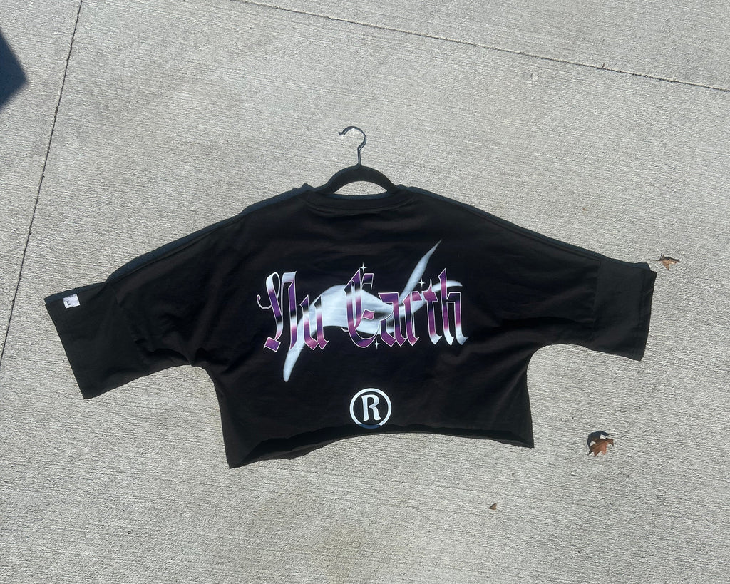 NU Cropped Box Oversized T shirt // Extended Sleeve