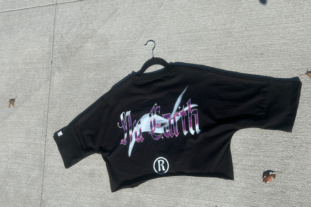 NU Cropped Box Oversized T shirt // Extended Sleeve