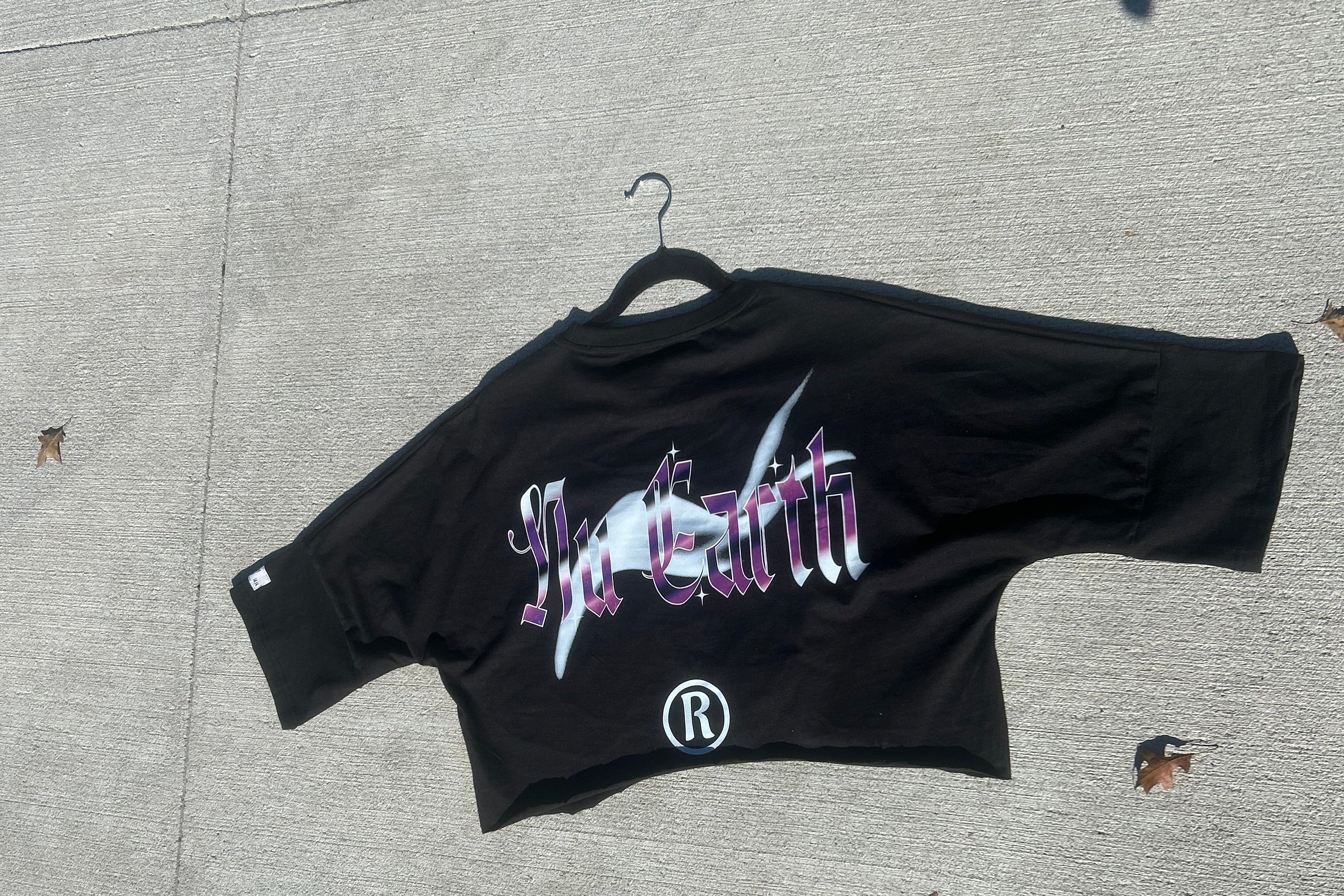 NU Cropped Box Oversized T shirt // Extended Sleeve