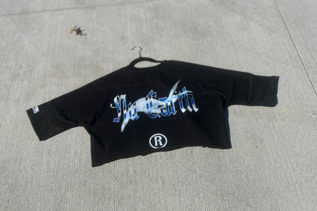 NU Cropped Box Oversized T shirt // Extended Sleeve