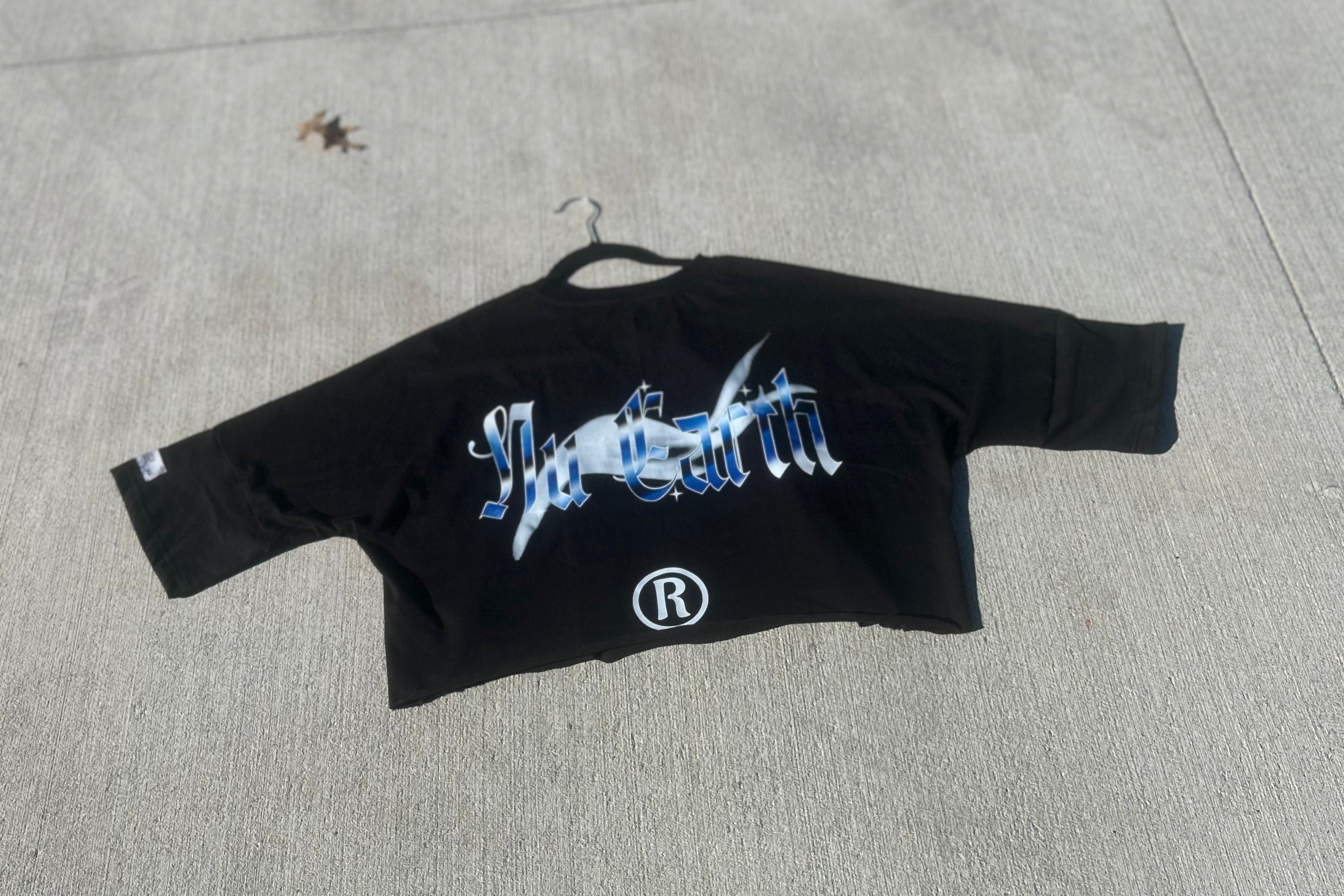 NU Cropped Box Oversized T shirt // Extended Sleeve