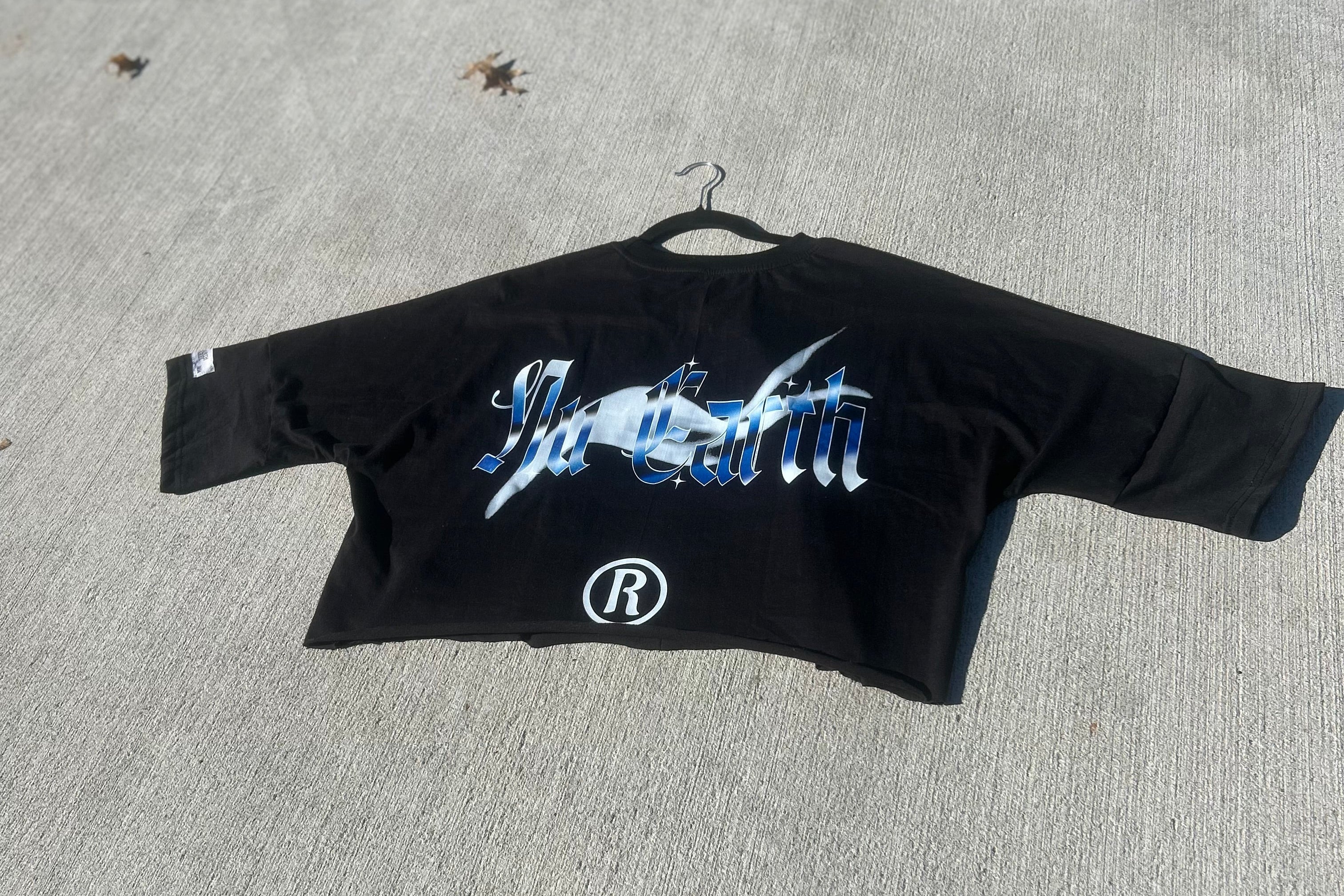 NU Cropped Box Oversized T shirt // Extended Sleeve