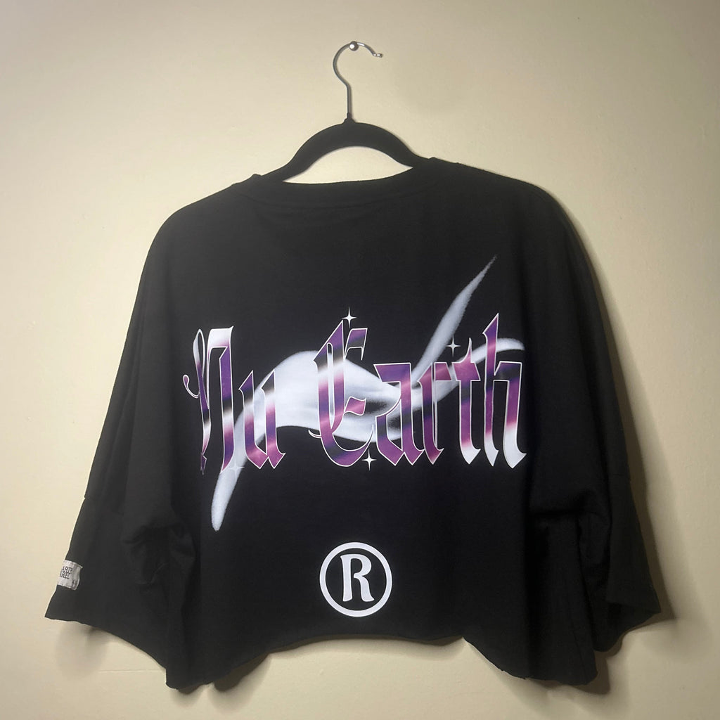 NU Cropped Box Oversized T shirt // Extended Sleeve