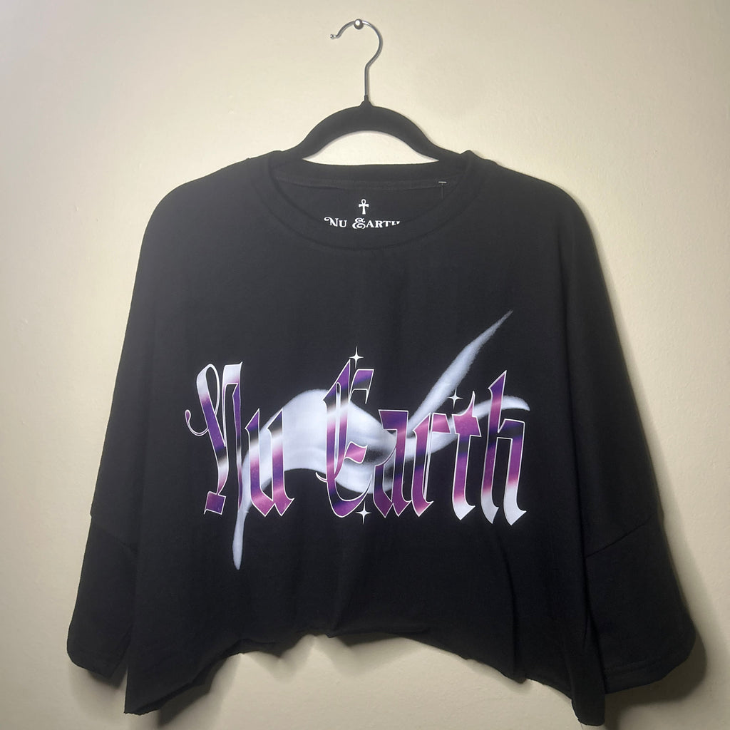 NU Cropped Box Oversized T shirt // Extended Sleeve