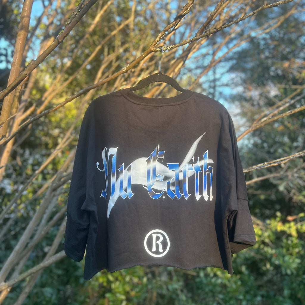 NU Cropped Box Oversized T shirt // Extended Sleeve