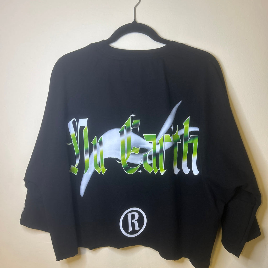 NU Cropped Box Oversized T shirt // Extended Sleeve