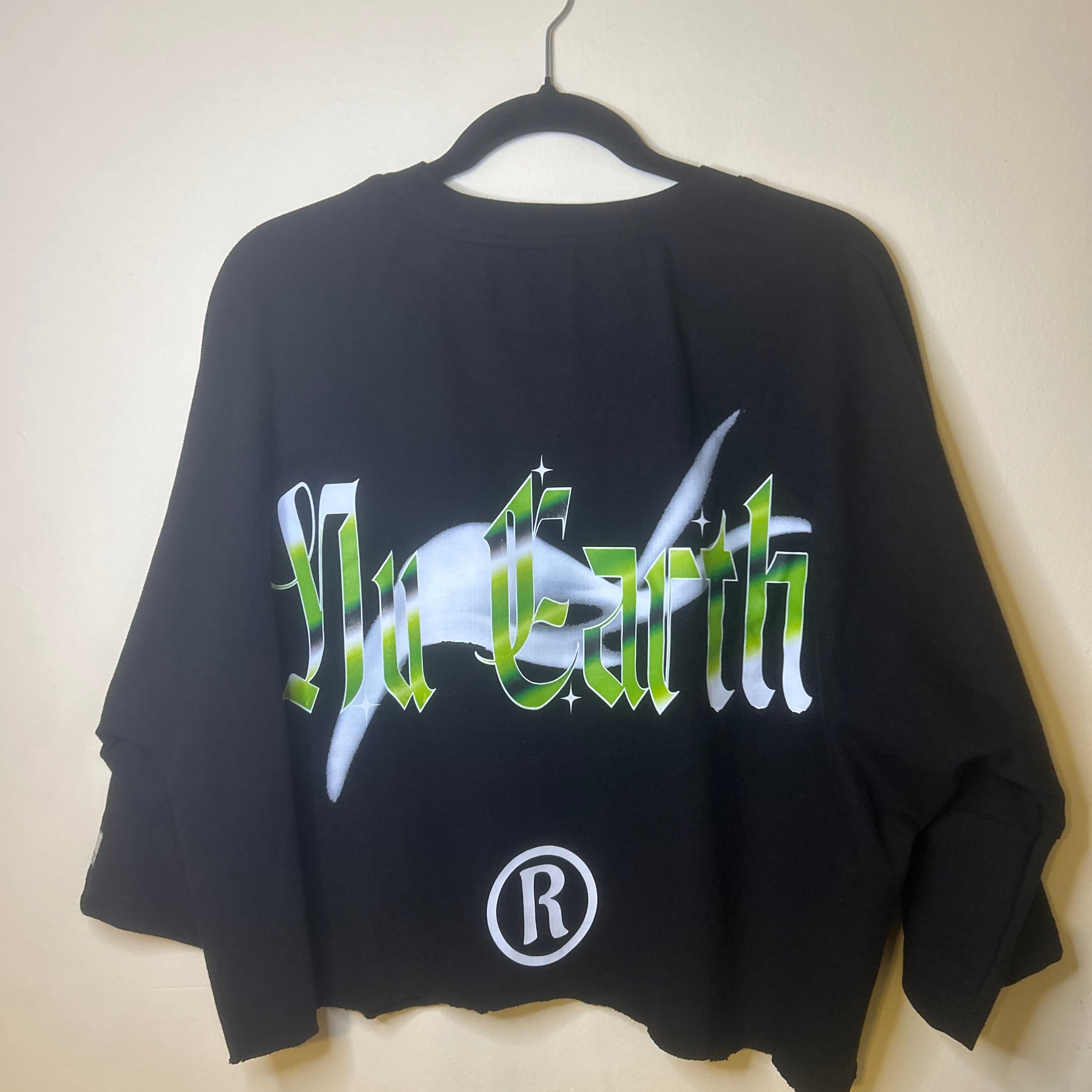 NU Cropped Box Oversized T shirt // Extended Sleeve