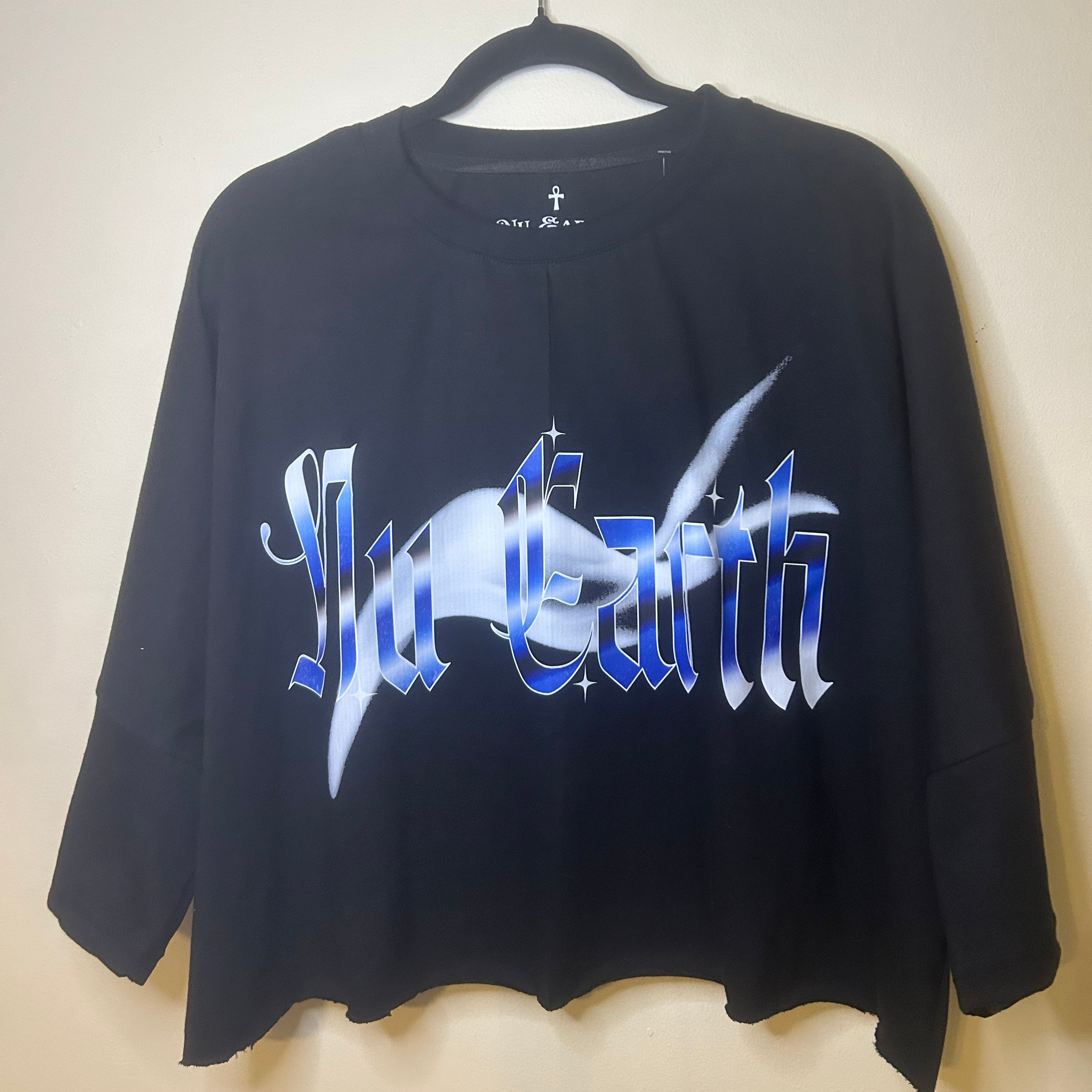 NU Cropped Box Oversized T shirt // Extended Sleeve