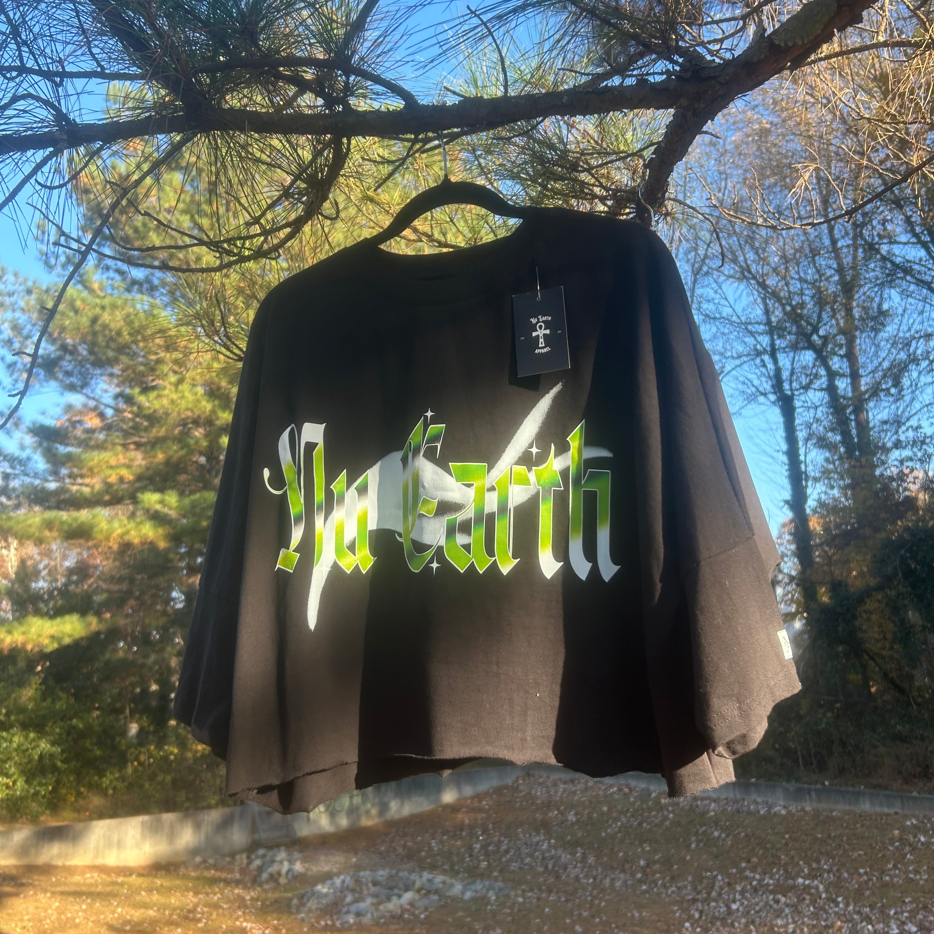 NU Cropped Box Oversized T shirt // Extended Sleeve